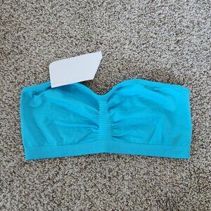 Fabletics Sevan Bandeau Bra Blue Seamless Size XL